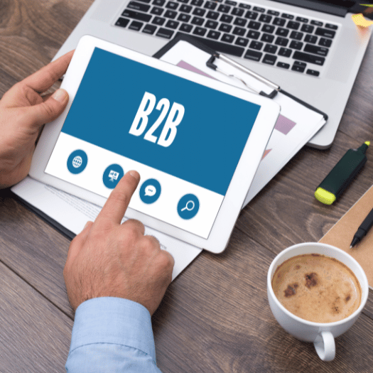 B2B business website interface from Unsplash