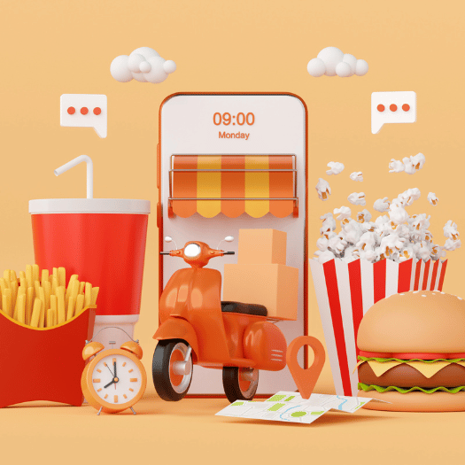 Online food delivery app interface from Unsplash