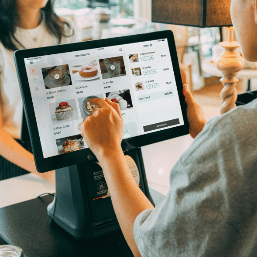 Restaurant POS system interface from Unsplash